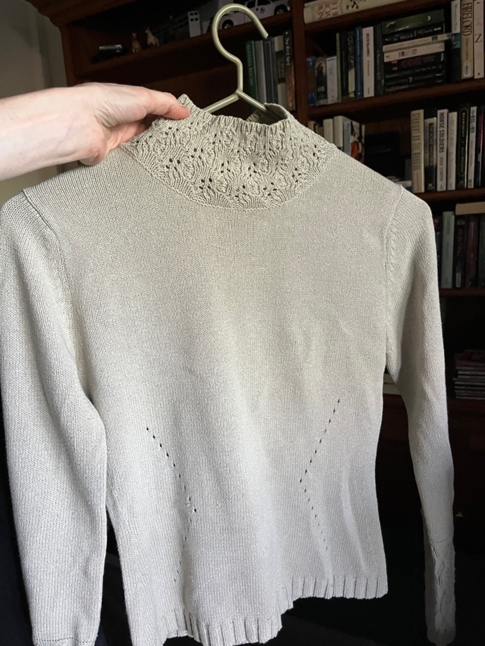 Lauren Hansen Women’s Beige Open-Knit Cardigan